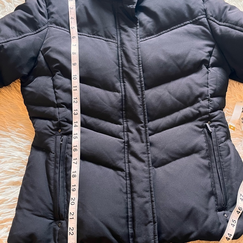 Calvin Klein Women's XS Black Puffer Coat Short Zipper Snap Closure Faux Fur - Picture 5 of 14